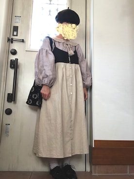 「くすみピンク」｜「アイテム（ハンチング/ベレー帽）」を使った、tomnyanさん（レディース・156cm）の秋コーディネート
