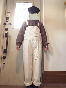 「リネンシャツ」｜「アイテム（サロペット/オーバーオール）」を使った、tomnyanさん（レディース・156cm）の春コーディネート