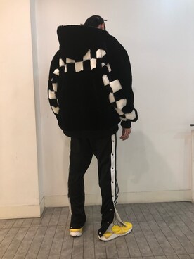 「アイテム（ブルゾン）」を使った、GO HAMAGUCHIさん（メンズ・184cm）の冬コーディネート