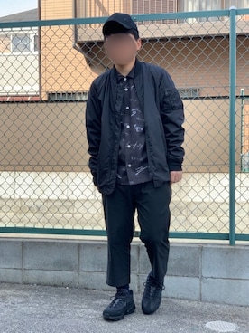 「niko and...（ニコアンド）のアイテム（MA-1）」を使った、Ryuuuuさん（メンズ・163cm）の冬コーディネート