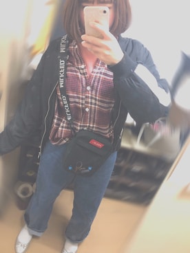 「GRL（グレイル）のアイテム（MA-1）」を使った、まゆかさん（レディース・161cm）の冬コーディネート