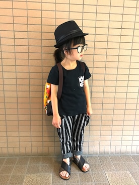 「アイテム（サングラス、ブラック系）」を使った、Utaさん（キッズ・110cm）の夏コーディネート