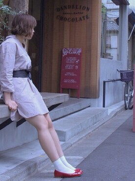 「PAGEBOY（ページボーイ）のアイテム（シャツワンピース）」を使った、s a k iさん（レディース・165cm）の春コーディネート