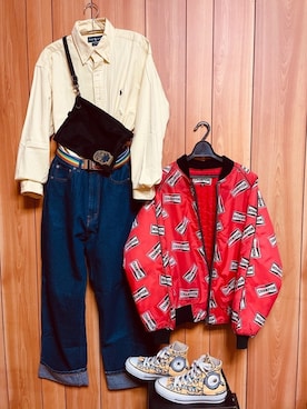 「MINIONS（ミニオンズ）のアイテム」を使った、たいさんさん（レディース・153cm）の春コーディネート