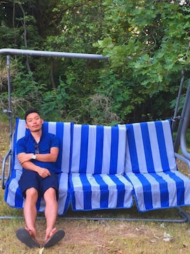 「blue」｜「アイテム（アナログ腕時計）」を使った、wwさん（メンズ・165cm）の夏コーディネート