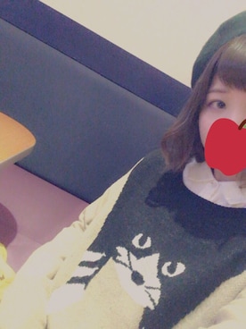 「猫」｜「アイテム（ハンチング/ベレー帽）」を使った、こなこなこさん（レディース・155cm）の冬コーディネート
