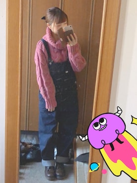 「rivet & surge（リベットアンドサージ）のアイテム（オールインワン・サロペット）」を使った、こなこなこさん（レディース・155cm）の冬コーディネート