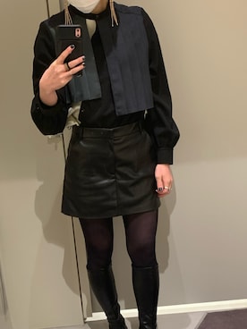 「スコート」｜「アイテム（パンツ）」を使った、yana.♡さん（レディース・156cm）の冬コーディネート