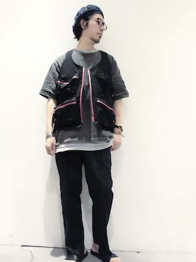 「uncut bound」｜「アイテム（ハンチング/ベレー帽）」を使った、MASAKIさん（メンズ・172cm）の夏コーディネート