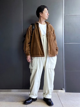 「Rinajour（リナジュール）のアイテム（パンツ）」を使った、MASAKIさん（メンズ・172cm）の秋コーディネート