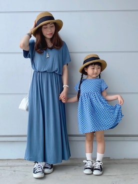 「devirock（デビロック）のアイテム（ワンピース/ドレス）」を使った、𝚈𝚞𝚖𝚒さん（レディース・150cm）の夏コーディネート