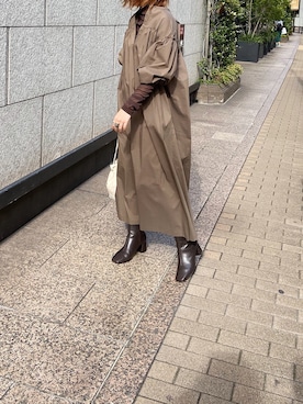 「STUDIOUS（ステュディオス）のアイテム（ワンピース/ドレス）」を使った、シバタさん（レディース・153cm）の冬コーディネート
