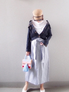「Tシャツ×デニム」｜「アイテム（デニムジャケット）」を使った、yukikoさん（レディース・164cm）の春コーディネート