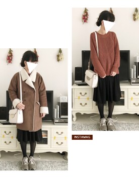 「DOUBLE NAME（ダブルネーム）のアイテム（その他アウター）」を使った、ふわも子。さん（レディース・161cm）の秋コーディネート