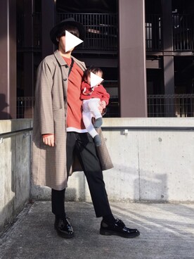 「アイテム（ステンカラーコート）」を使った、SHINさん（メンズ・170cm）の秋コーディネート