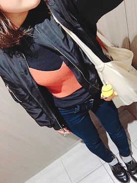 「アイテム（その他トップス、ブラウン系）」を使った、はるきちさん（レディース・152cm）の春コーディネート