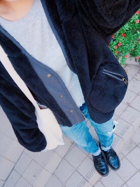 「シンプルおしゃれが好き」｜「アイテム（ミリタリージャケット）」を使った、はるきちさん（レディース・152cm）の秋コーディネート