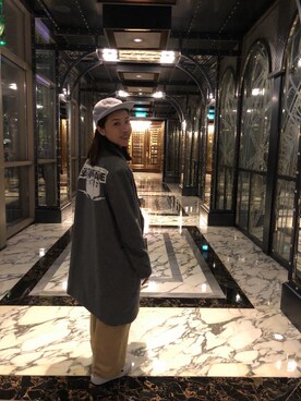 「A BATHING APE（アベイシングエイプ）のアイテム（ピーコート）」を使った、Wing Kwanさん（レディース・157cm）の冬コーディネート