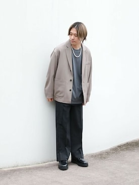 「スタイリング」｜「アイテム（ジャケット/アウター）」を使った、ともむらんさん（メンズ・166cm）の秋コーディネート
