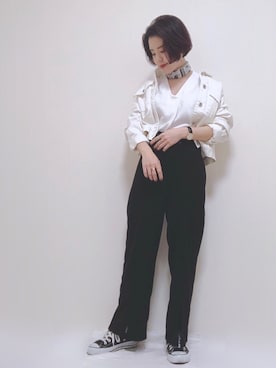 「DAMMY（ダミー）のアイテム」を使った、HITOMIさん（レディース・155cm）の春コーディネート