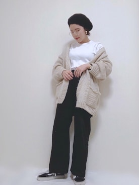 「平成最後のWEARISTAセンバツ」｜「アイテム（ハンチング/ベレー帽）」を使った、HITOMIさん（レディース・155cm）の春コーディネート