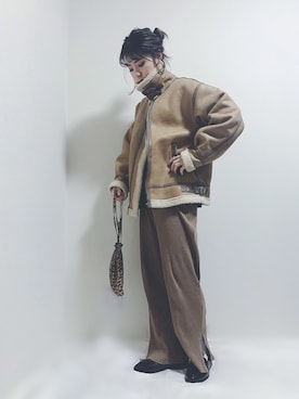 「MERLOT（メルロー）のアイテム（その他アウター）」を使った、HITOMIさん（レディース・155cm）の冬コーディネート