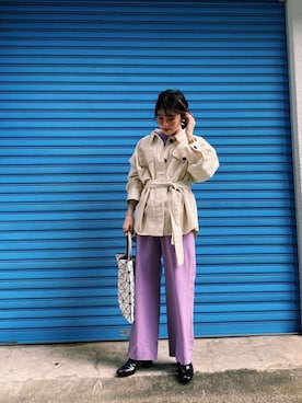 「clear（クリア）のアイテム（その他アウター）」を使った、HITOMIさん（レディース・155cm）の春コーディネート