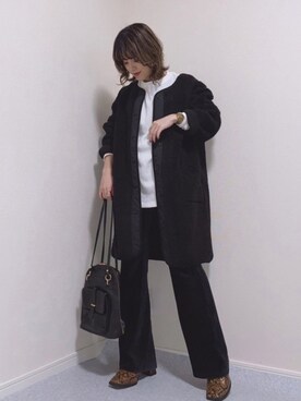 「GeeRA」｜「アイテム（その他アウター）」を使った、HITOMIさん（レディース・155cm）の秋コーディネート