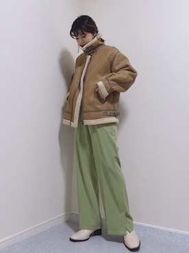 「MERLOT（メルロー）のアイテム（その他アウター）」を使った、HITOMIさん（レディース・155cm）の冬コーディネート