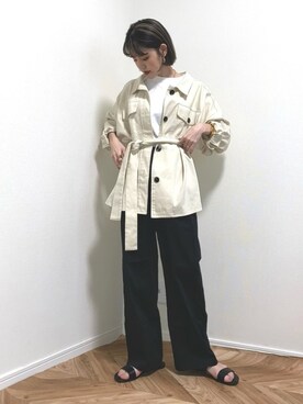 「clear（クリア）のアイテム（その他アウター）」を使った、HITOMIさん（レディース・155cm）の春コーディネート