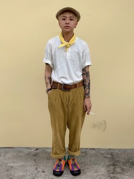 「KEEN（キーン）のアイテム（その他シューズ）」を使った、Zhang Yu Xuanさん（メンズ・158cm）の夏コーディネート