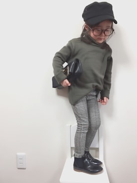 「アイテム（キャスケット）」を使った、ai＊suzuさん（キッズ・100cm）の冬コーディネート