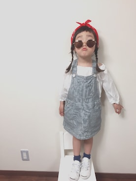 「ジャックパーセル」｜「アイテム（サロペット/オーバーオール）」を使った、ai＊suzuさん（キッズ・100cm）の春コーディネート