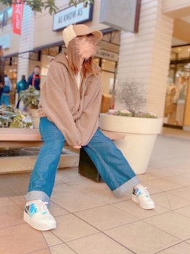 「ナイキスニーカー」｜「アイテム（ジャケット/アウター）」を使った、さおりん*さん（レディース・159cm）の冬コーディネート