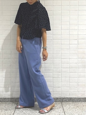 「sango（sango）のアイテム（スラックス）」を使った、smzさん（レディース・155cm）の夏コーディネート