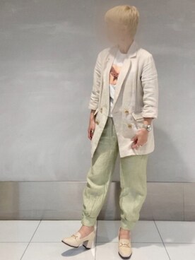 「春めきシューズ」｜「アイテム（ジャケット/アウター）」を使った、smzさん（レディース・155cm）の春コーディネート