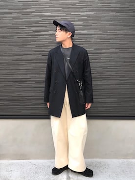 「RAGEBLUE（レイジブルー）のアイテム（キャップ）」を使った、たじしゅんさん（メンズ・170cm）の春コーディネート