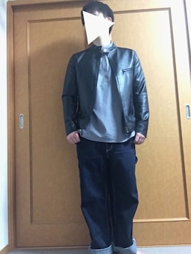 「ZIP FIVE（ジップファイブ）のアイテム（ライダースジャケット）」を使った、tsukaさん（メンズ・165cm）の春コーディネート