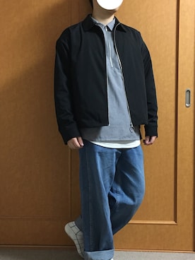 「ロング丈」｜「アイテム（ブルゾン）」を使った、tsukaさん（メンズ・165cm）の春コーディネート