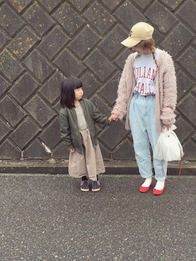 「Crisp（クリスプ）のアイテム（キャップ）」を使った、ちゅーみさん（レディース・151cm）の春コーディネート