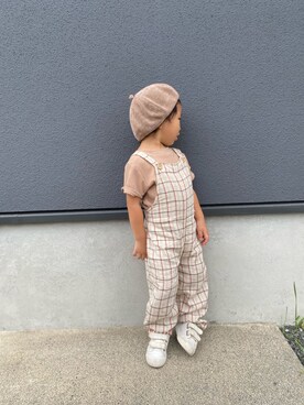 「秋服コーデ」｜「アイテム（サロペット/オーバーオール）」を使った、UTA さん（キッズ・90cm）の秋コーディネート