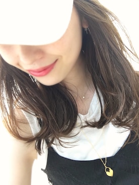 「Samantha Tiara（サマンサティアラ）のアイテム（ネックレス）」を使った、ｎａｍｉ..さん（レディース・155cm）の夏コーディネート