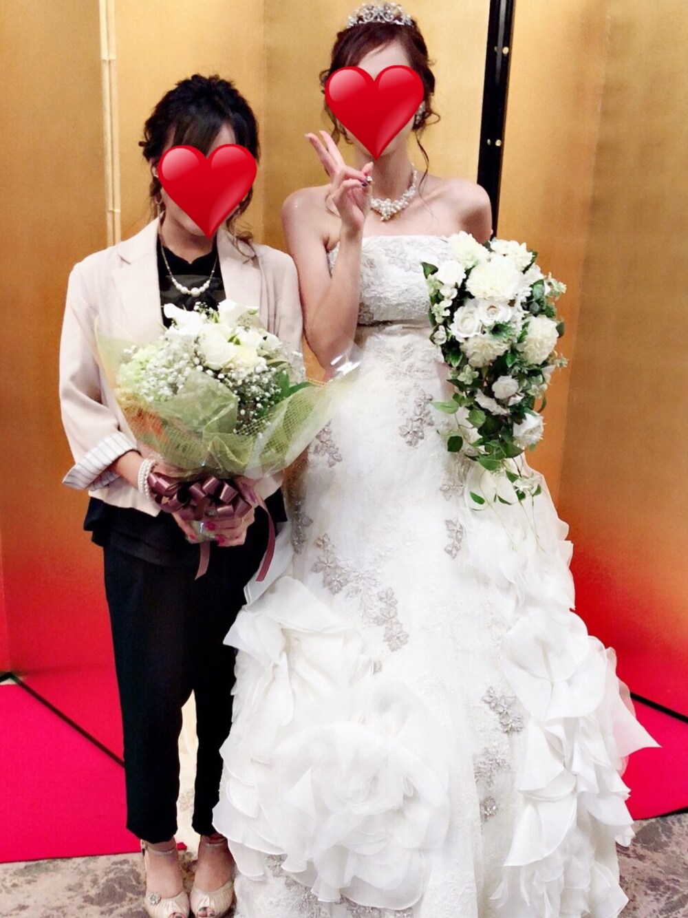 「披露宴、結婚式、ウエディングドレス、ウェディングドレス、白ドレス、ブライダル」｜「no brandのアイテム（ドレス、ホワイト系）」を使った、ひよこさん（レディース・160cm）の秋コーディネートの1枚目の写真