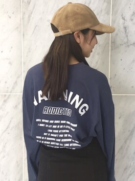 「GRANDEDGE（グランドエッジ）のアイテム（キャップ）」を使った、💘さん（レディース・157cm）の秋コーディネート