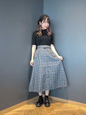 「JEANASIS（ジーナシス）のアイテム（ハンチング/ベレー帽）」を使った、💘さん（レディース・157cm）の秋コーディネート