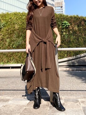 「crie conforto（クリーコンフォルト）のアイテム（アクセサリー）」を使った、crie_shizukaさん（レディース・155cm）の冬コーディネート