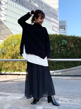 「crie conforto（クリーコンフォルト）のアイテム（アクセサリー）」を使った、crie_shizukaさん（レディース・155cm）の冬コーディネート