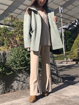 「crie conforto（クリーコンフォルト）のアイテム（ジャケット/アウター）」を使った、crie_shizukaさん（レディース・155cm）の冬コーディネート