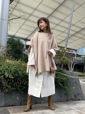 「crie conforto（クリーコンフォルト）のアイテム（アクセサリー）」を使った、crie_shizukaさん（レディース・155cm）の冬コーディネート