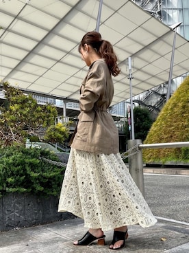 「crie conforto（クリーコンフォルト）のアイテム（ジャケット/アウター）」を使った、crie_shizukaさん（レディース・155cm）の春コーディネート